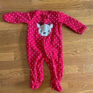 Carter's Red Kids Pajamas with Reindeer and Polka Dots